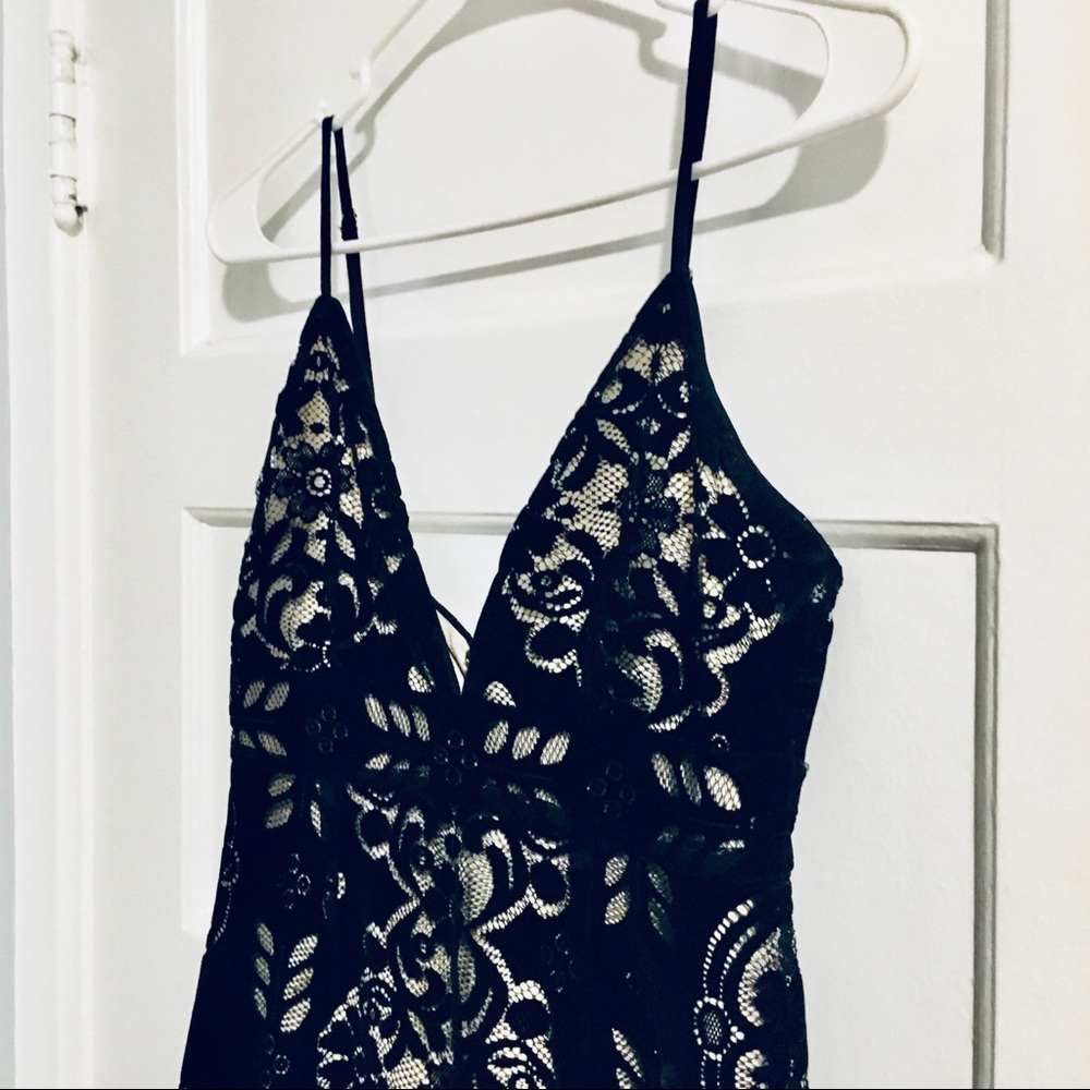 Free People Saylor Sz S Black Lace Adj Straps